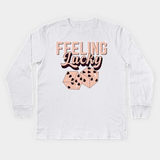 Feeling Lucky Retro Valentine Kids Long Sleeve T-Shirt